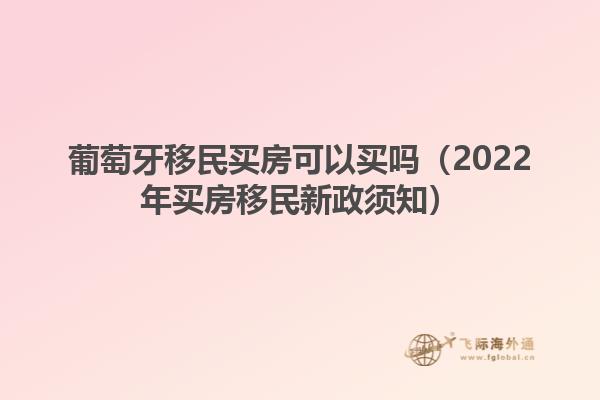 葡萄牙移民买房可以买吗（2022年买房移民新政须知）