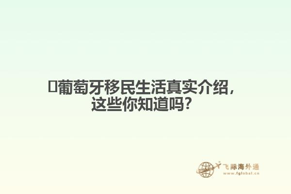 ​葡萄牙移民生活真实介绍，这些你知道吗？