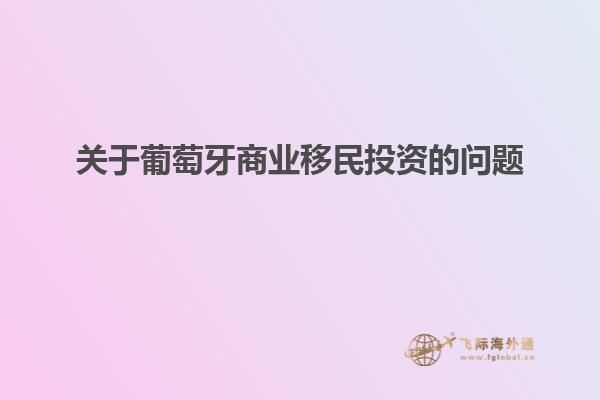 关于葡萄牙商业移民投资的问题