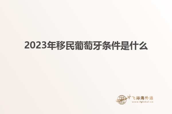 2023年移民葡萄牙条件是什么