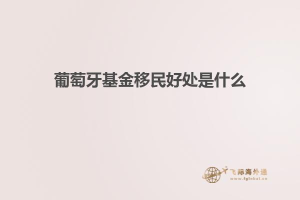葡萄牙基金移民好处是什么