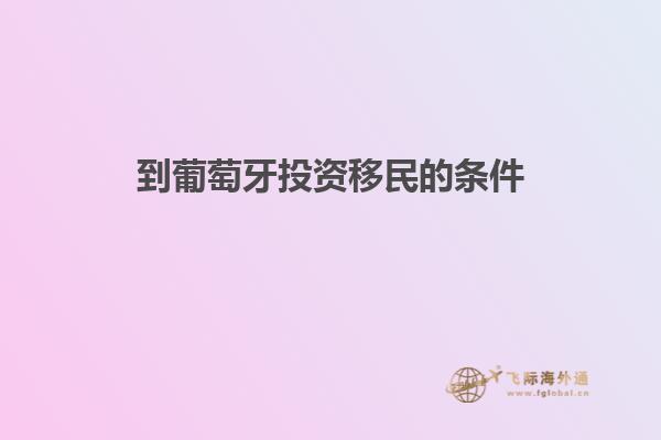 到葡萄牙投资移民的条件