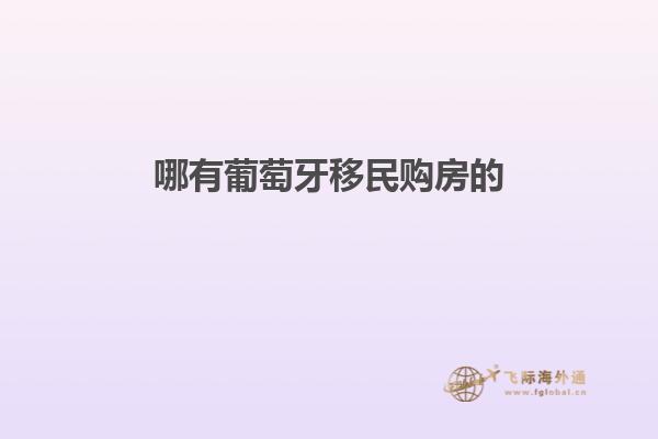 哪有葡萄牙移民购房的