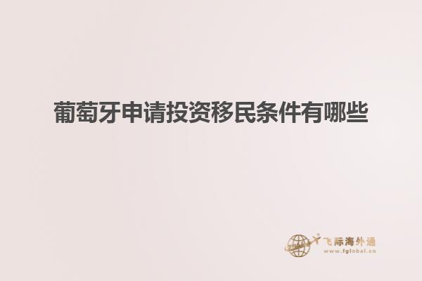 葡萄牙申请投资移民条件有哪些