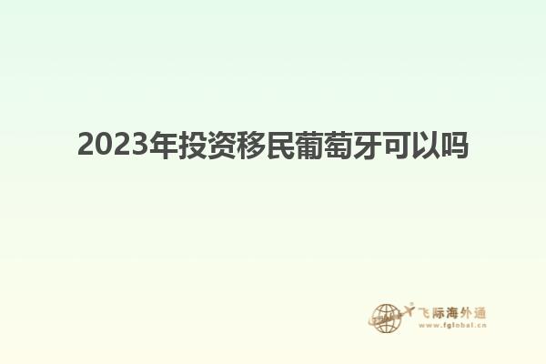 2023年投资移民葡萄牙可以吗