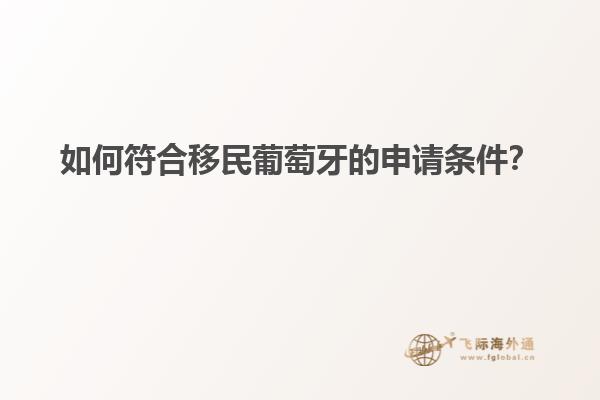 如何符合移民葡萄牙的申请条件？