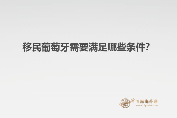 移民葡萄牙需要满足哪些条件？