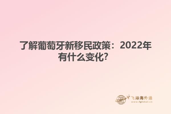 了解葡萄牙新移民政策：2022年有什么变化？