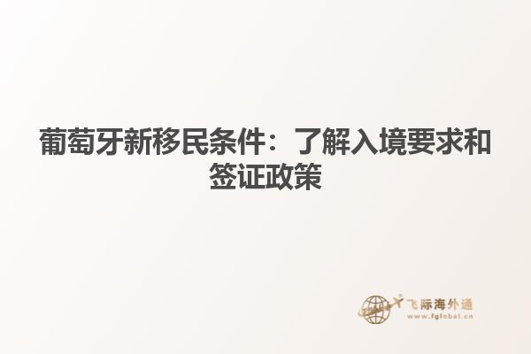 葡萄牙新移民条件：了解入境要求和签证政策