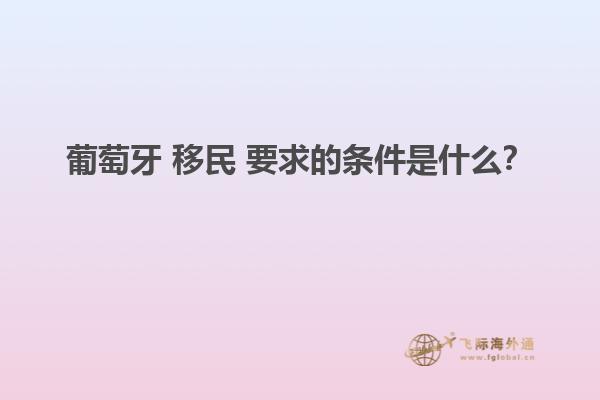 葡萄牙 移民 要求的条件是什么？