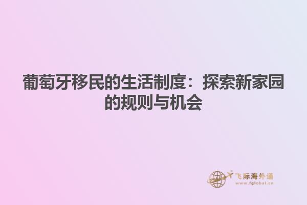 葡萄牙移民的生活制度：探索新家园的规则与机会