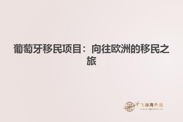 葡萄牙移民项目：向往欧洲的移民之旅
