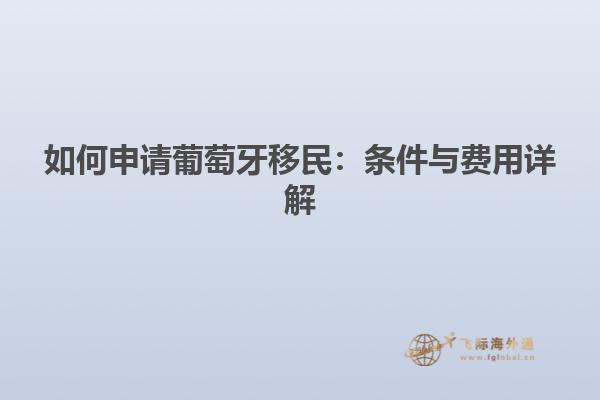 如何申请葡萄牙移民：条件与费用详解
