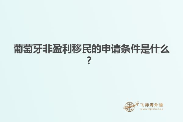 葡萄牙非盈利移民的申请条件是什么？