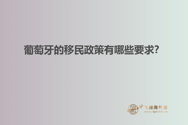 葡萄牙的移民政策有哪些要求？
