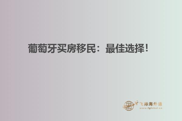 葡萄牙买房移民：最佳选择！
