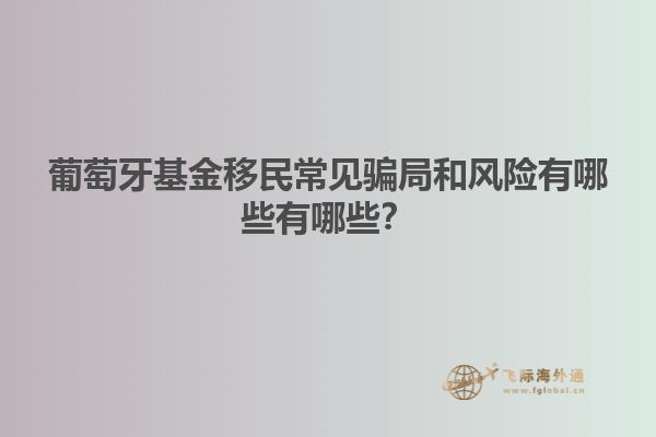 葡萄牙基金移民常见骗局和风险有哪些有哪些？