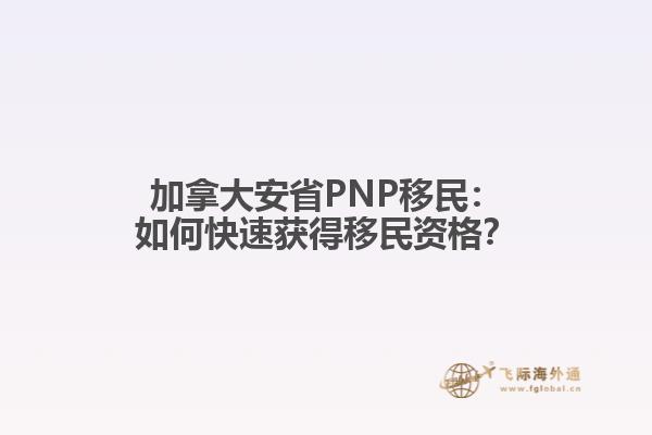 加拿大安省PNP移民：如何快速获得移民资格？