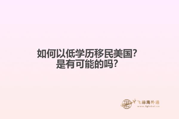 如何以低学历移民美国？是有可能的吗？