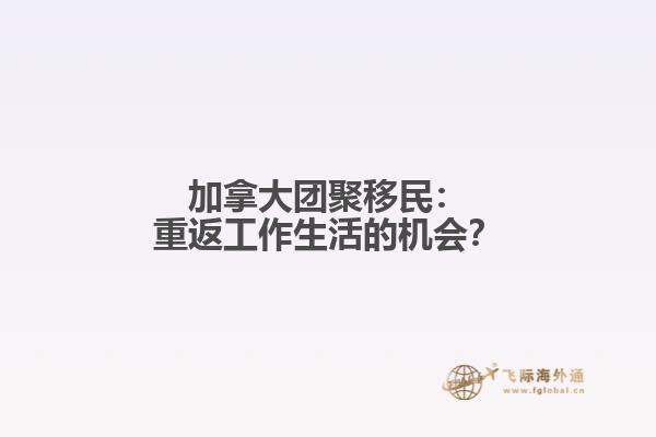 加拿大团聚移民：重返工作生活的机会？