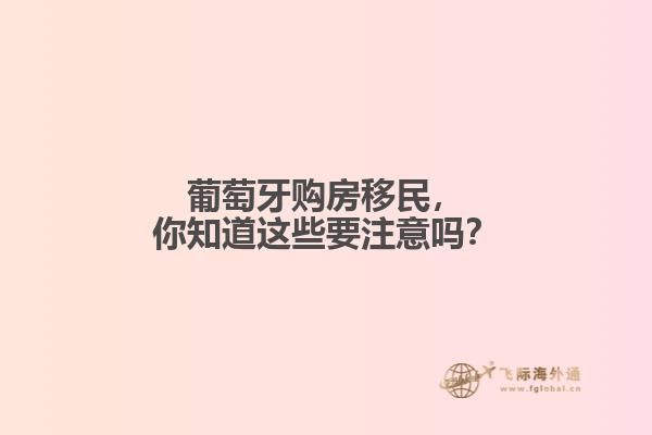 葡萄牙购房移民，你知道这些要注意吗？