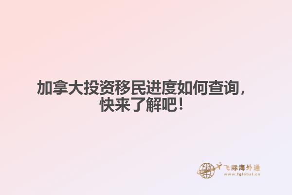 加拿大投资移民进度如何查询，快来了解吧！
