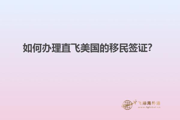 如何办理直飞美国的移民签证？