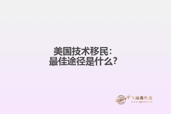 美国技术移民：最佳途径是什么？