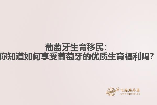 葡萄牙生育移民：你知道如何享受葡萄牙的优质生育福利吗？