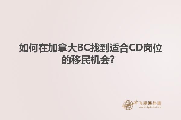如何在加拿大BC找到适合CD岗位的移民机会？