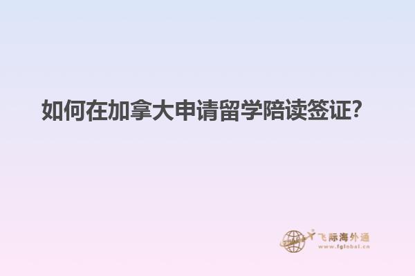 如何在加拿大申请留学陪读签证？