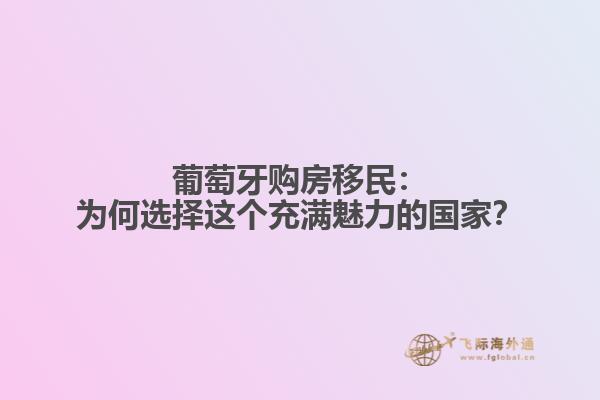 葡萄牙购房移民：为何选择这个充满魅力的国家？