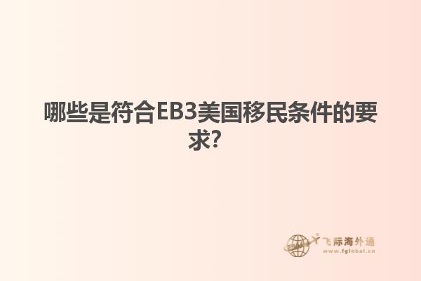 哪些是符合EB3美国移民条件的要求？