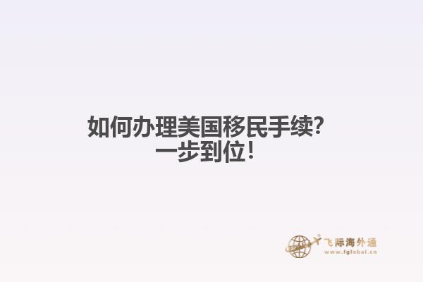 如何办理美国移民手续？一步到位！
