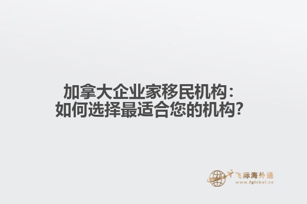 加拿大企业家移民机构：如何选择最适合您的机构？