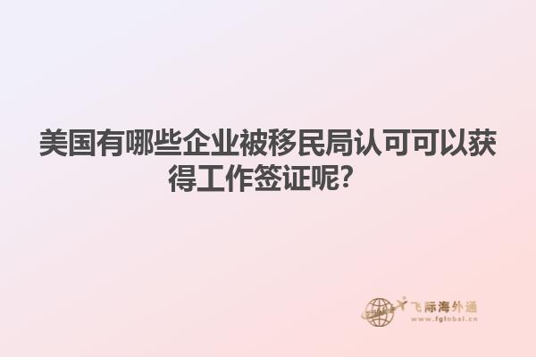 美国有哪些企业被移民局认可可以获得工作签证呢？