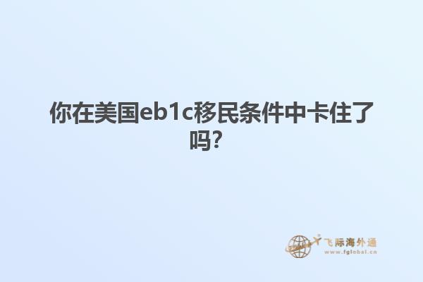 你在美国eb1c移民条件中卡住了吗？