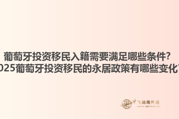 葡萄牙投资移民入籍需要满足哪些条件？2025葡萄牙投资移民的永居政策有哪些变化？1.jpg