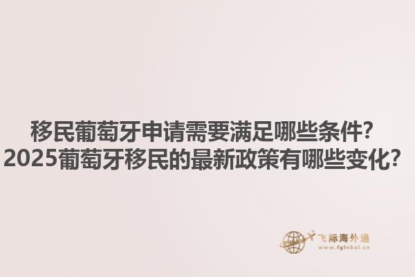 移民葡萄牙申请需要满足哪些条件？2025葡萄牙移民的最新政策有哪些变化？1.jpg