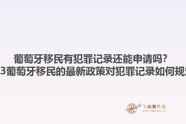 葡萄牙移民有犯罪记录还能申请吗？2023葡萄牙移民的最新政策对犯罪记录如何规定？1.jpg