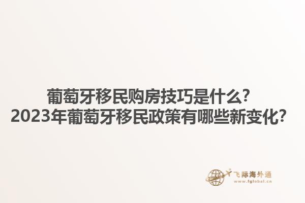 葡萄牙移民购房技巧是什么？2023年葡萄牙移民政策有哪些新变化？1.jpg