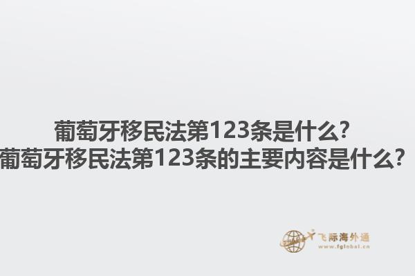 葡萄牙移民法第123条是什么？葡萄牙移民法第123条的主要内容是什么？1.jpg