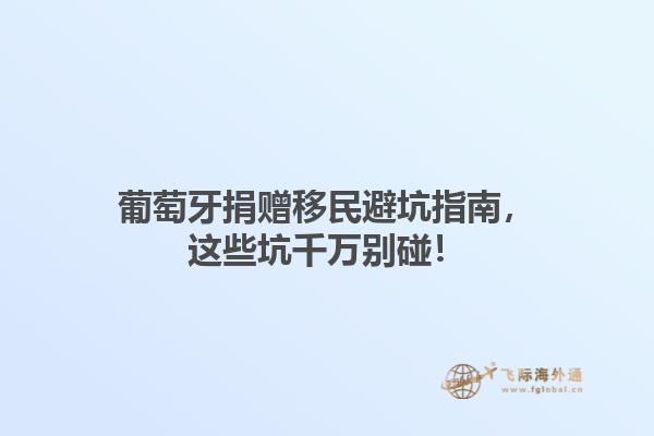葡萄牙捐赠移民避坑指南，这些坑千万别碰！1.jpg