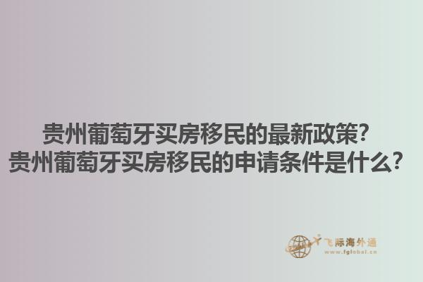 贵州葡萄牙买房移民的最新政策？贵州葡萄牙买房移民的申请条件是什么？1.jpg