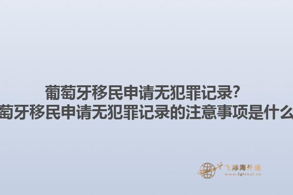葡萄牙移民申请无犯罪记录？葡萄牙移民申请无犯罪记录的注意事项是什么？1.jpg