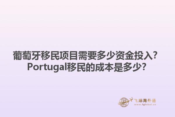 葡萄牙移民项目需要多少资金投入？ Portugal移民的成本是多少？1.jpg