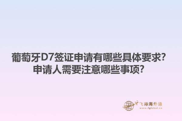 葡萄牙D7签证申请有哪些具体要求？申请人需要注意哪些事项？1.jpg