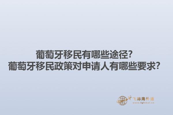葡萄牙移民有哪些途径？葡萄牙移民政策对申请人有哪些要求？1.jpg