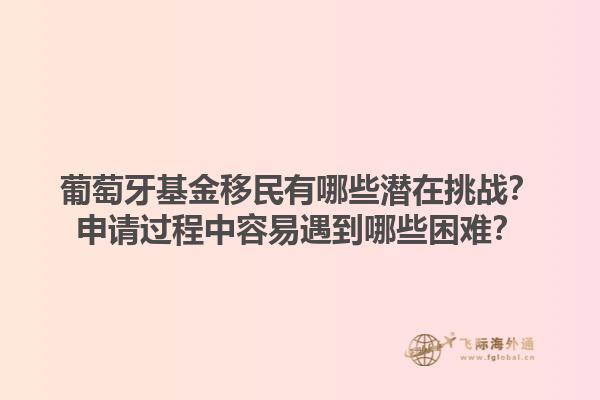 葡萄牙基金移民有哪些潜在挑战？申请过程中容易遇到哪些困难？