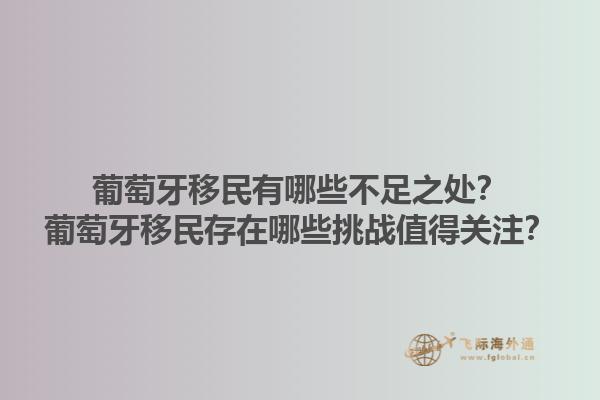 葡萄牙移民有哪些不足之处？葡萄牙移民存在哪些挑战值得关注？